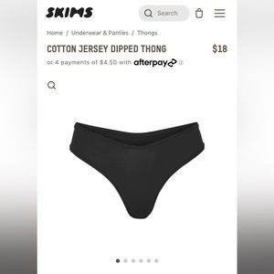 SKIMS - cotton jersey dipped thong - Kim Kardashian